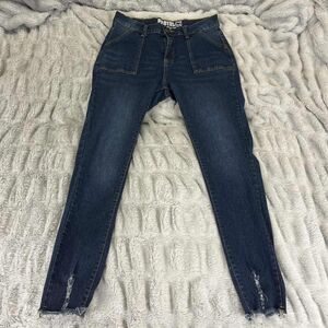 Pastel Jeans Women 11/12 Blue Skinny Raw Hem Distressed Denim Stretch Grunge
